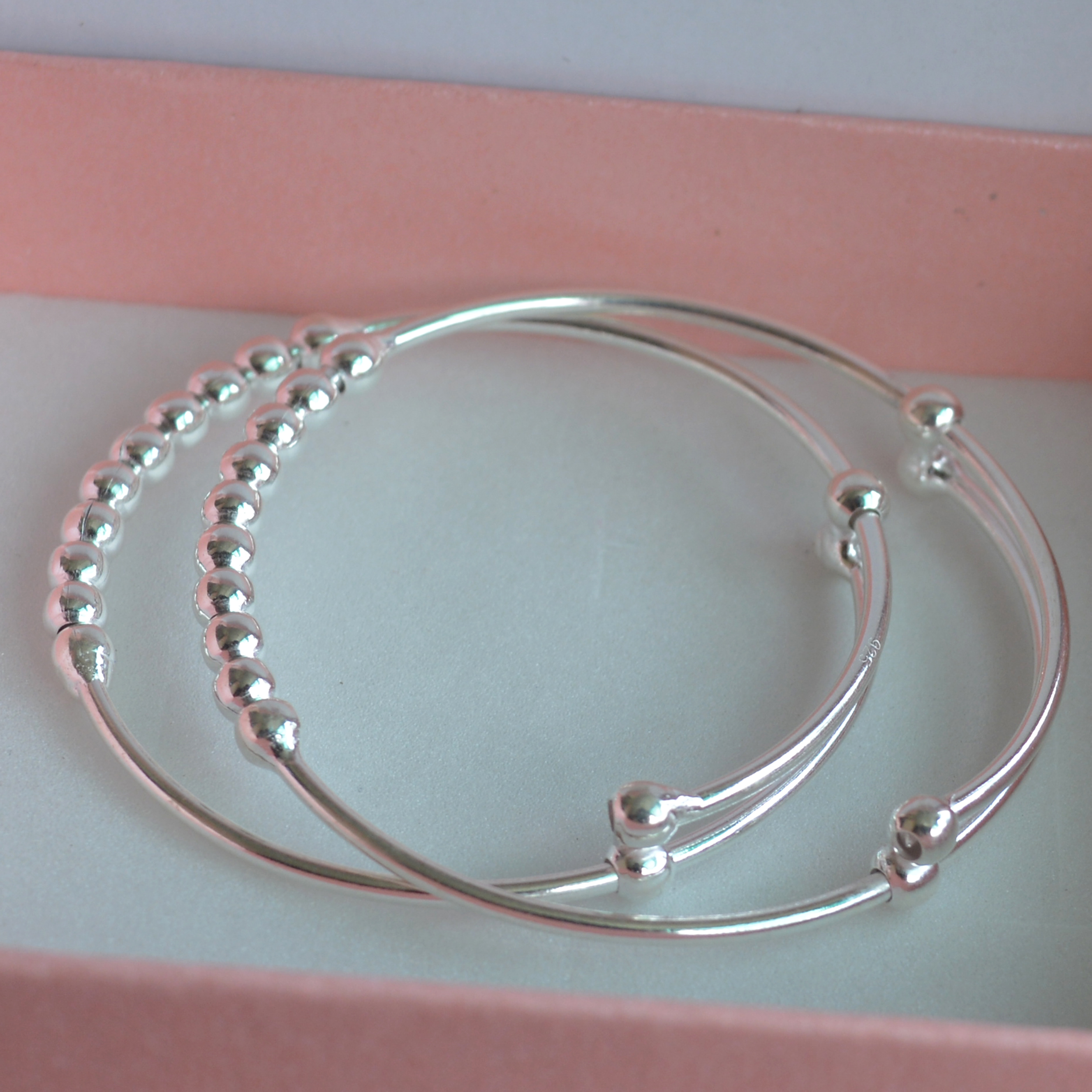 Sterling Silver Baby Bangle: New Baby Born1